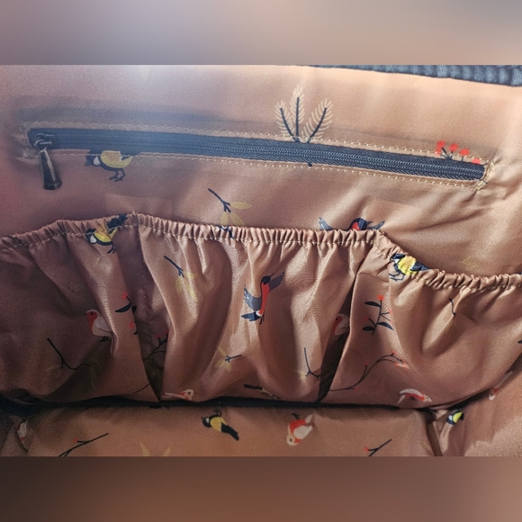 NWT Lug Puddle Jumper Duffle Laptop Travel Tote In Songbirds Grey, Retail $165 - Picture 5 of 9